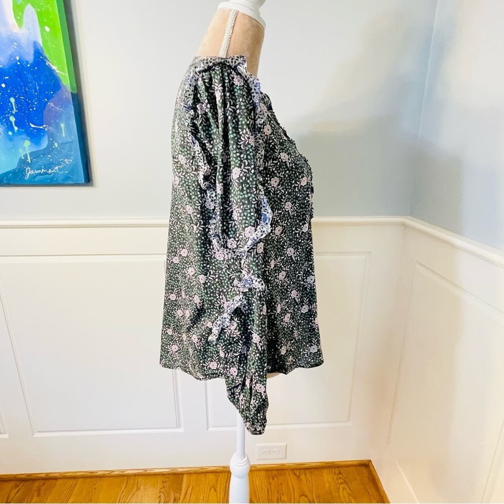 J. CREW x Liberty London Floral Ruffle Sleeve 100% Cotton Poplin Blouse Medium - Picture 9 of 10